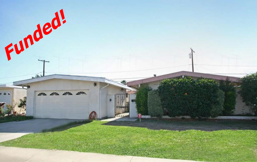 Recently Funded Hard Money Loan in Anaheim, CA  for $325,000