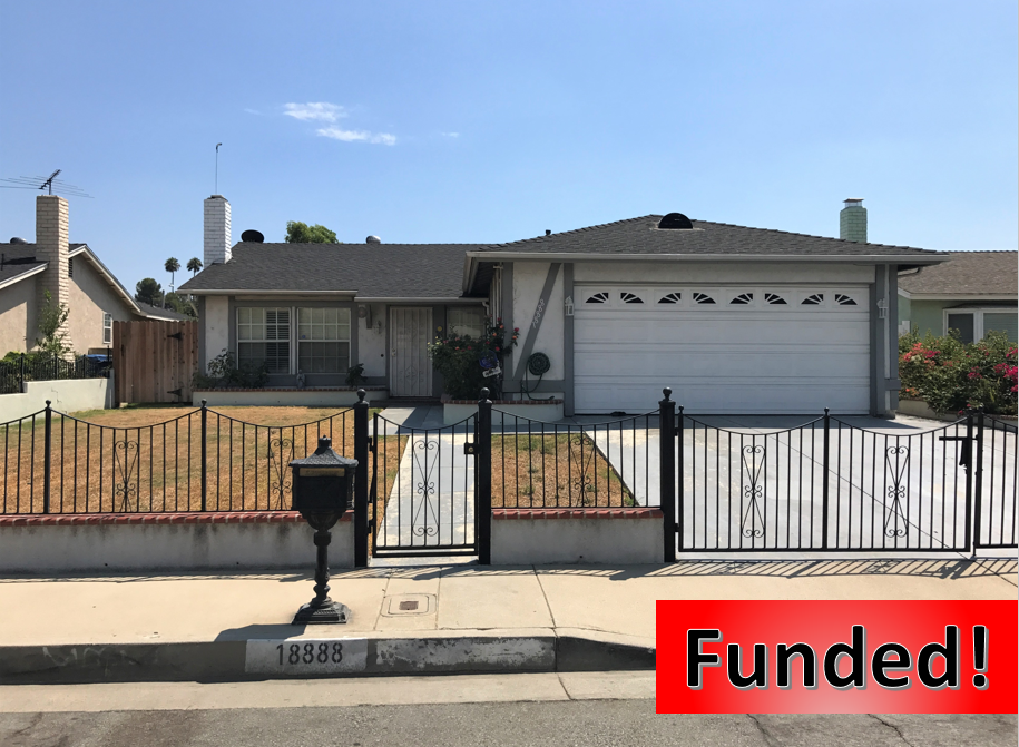 Recently Funded Hard Money Loan in West Covina, CA for $50,000