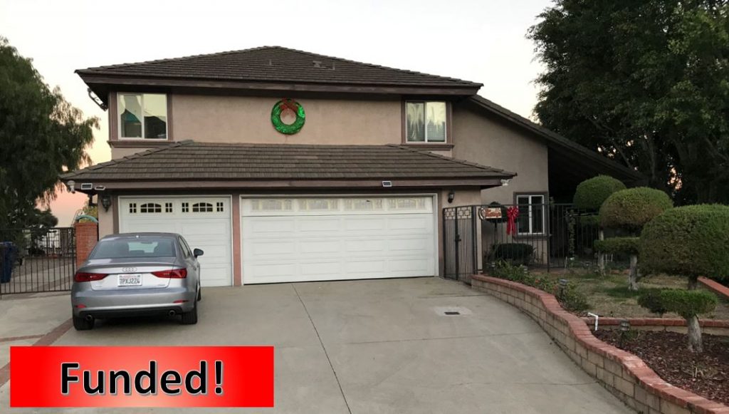 Recently Funded Hard Money Loan in Hacienda Heights for $270,000