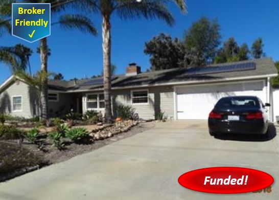 Recently Funded Hard Money Loan - El Cajon: $50,000, 2nd TD, 67.56% CLTV, 10.00% Lender Rate
