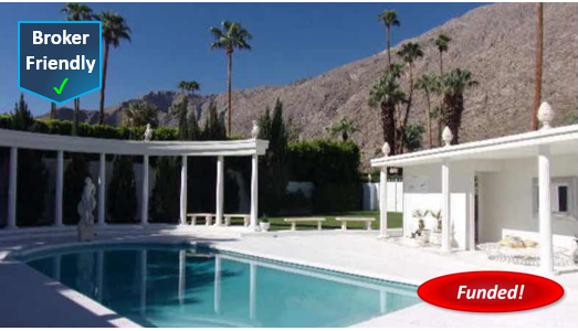 Closed! Hard Money Loan in Palm Springs: $400,000 @ 9.500%, 2nd TD, SFR, Cash-Out, 49.60% CLTV