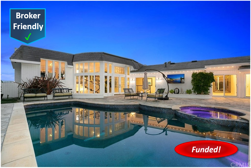 Done Deal! Hard Money Loan in Dana Point: $485,000 @ 10.50%, 2nd TD, SFR, Cash-Out, 68.01% CLTV