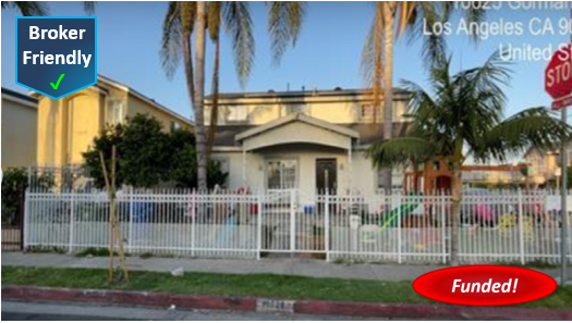 Done Deal! Hard Money Loan in Los Angeles: $550,000 @ 10.00%, 1st TD, Duplex, Cash-Out, 55.00% LTV