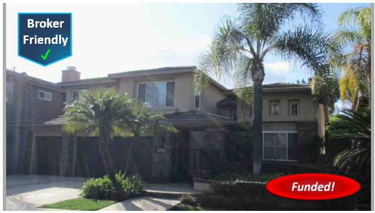 Recently Funded Hard Money Loan in Mission Viejo: $113,000 @ 9.50%, 2nd TD, Cash-Out, SFR, 39.56% CLTV