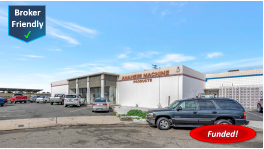 Recently Funded Hard Money Commercial Purchase in Fullerton: $1,946,700 @ 10.50%, 1st TD, 64.93% LTV