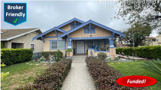 Recent Hard Money Transaction in Los Angeles: $110,000 @ 11.50%, 2nd TD, Cash-Out, Duplex, 55.63% CLTV
