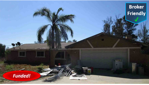 Recent Hard Money Transaction in Perris: $325,000 @ 12.00%, 1st TD, Cash-Out, Funds Control, Single Family Residence, 48.15% LTV