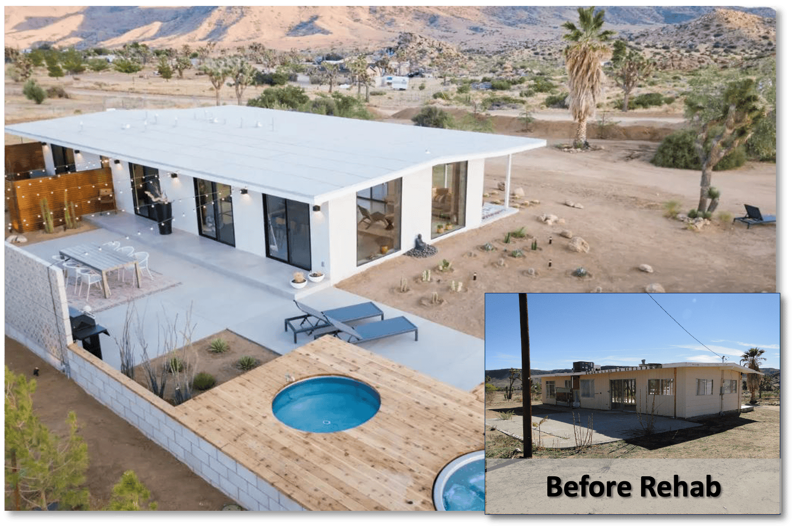 high desert before and after exterior